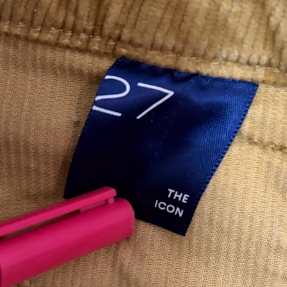 Pilcro Jeans The Icon Yellow Corduroy Chop Pocket Flare Jeans Boot Cut Pants 27 - Picture 9 of 16